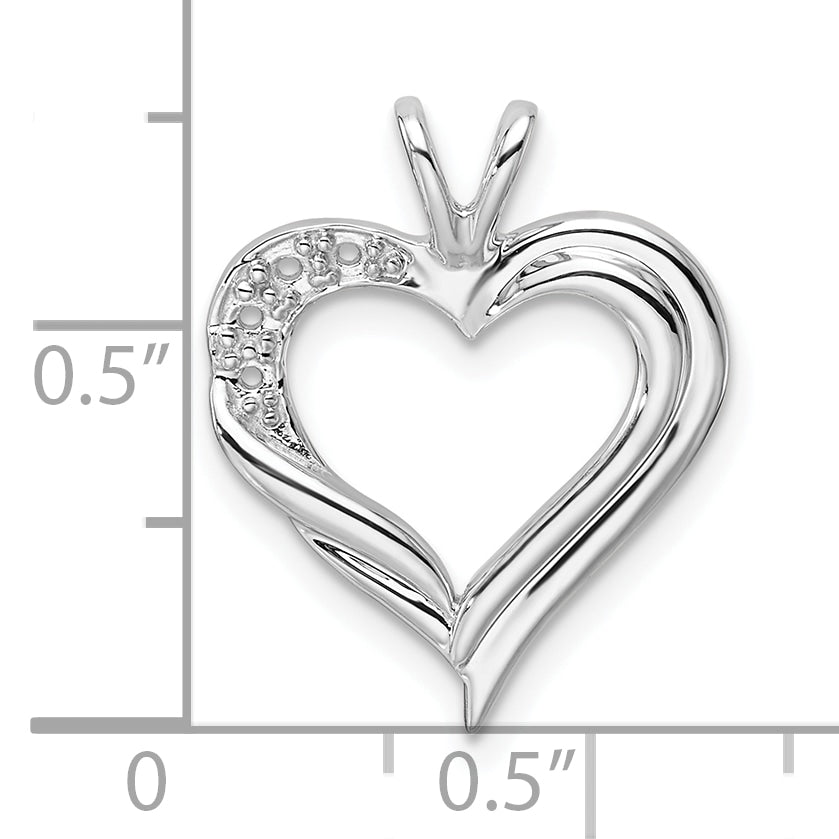 14k White Gold Fancy Heart Pendant Mounting