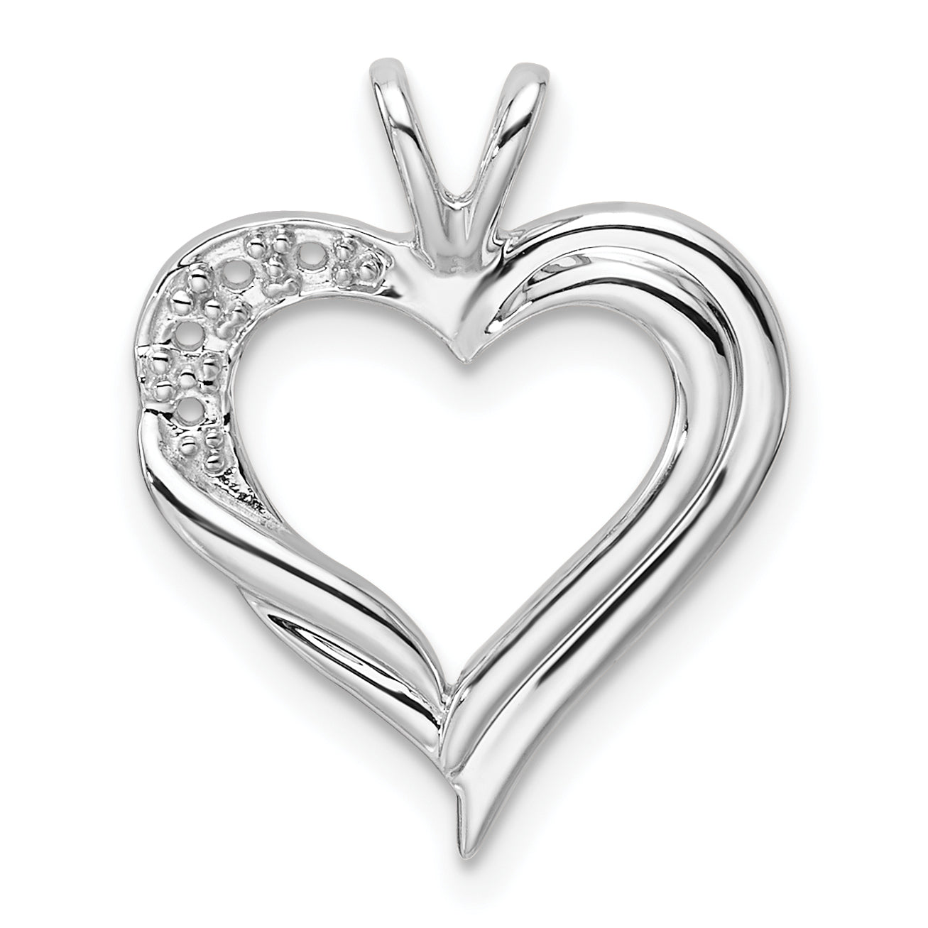 14k White Gold Fancy Heart Pendant Mounting