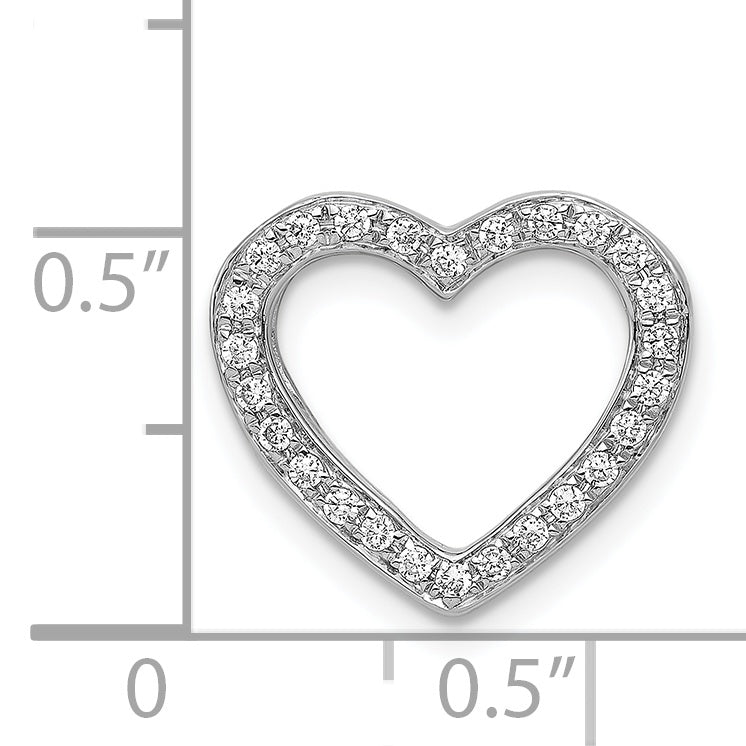 14k White Gold 1/6ct. Diamond Heart Chain Slide