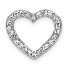 14k White Gold 1/6ct. Diamond Heart Chain Slide