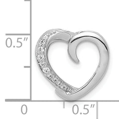 14k White Gold 1/20ct. Diamond Heart Chain Slide