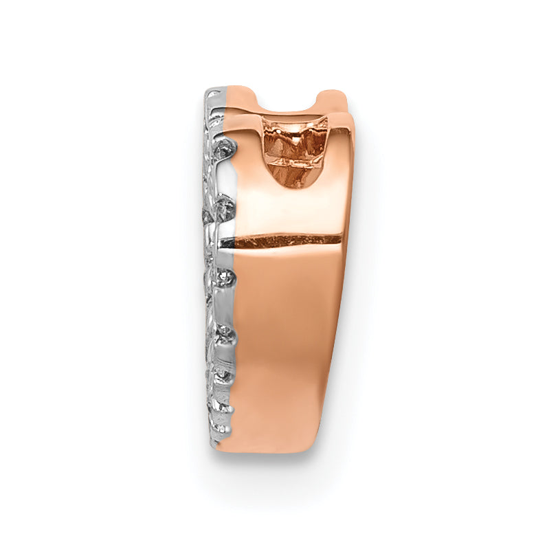 14k Rose Gold 1/15ct. Diamond Heart Chain Slide