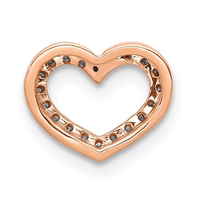 14k Rose Gold 1/15ct. Diamond Heart Chain Slide