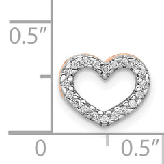 14k Rose Gold 1/15ct. Diamond Heart Chain Slide