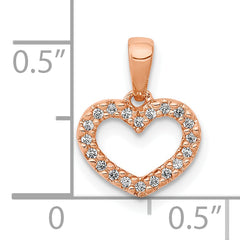 10K Rose Gold .03ct. Diamond Heart Pendant