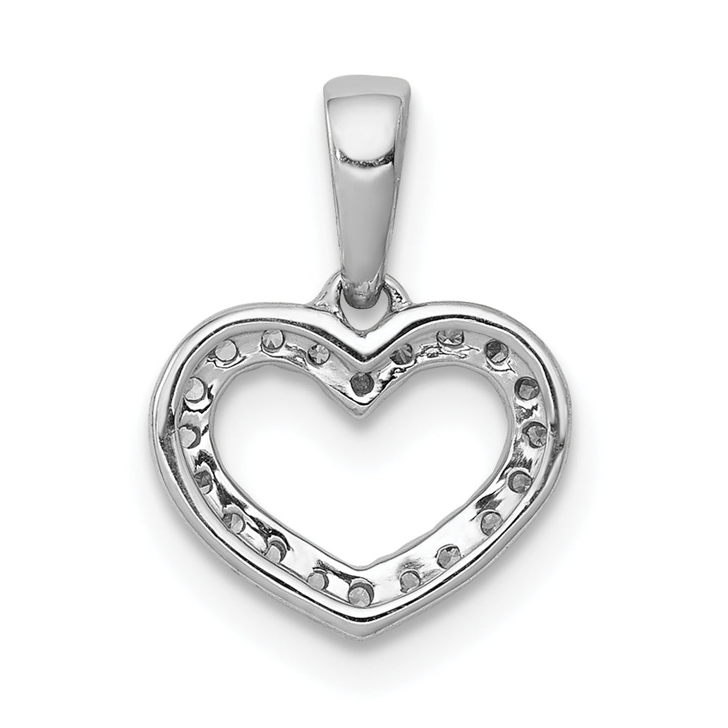 10K White Gold .03ct. Diamond Heart Pendant