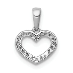 10K White Gold .03ct. Diamond Heart Pendant