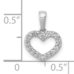 10K White Gold .03ct. Diamond Heart Pendant