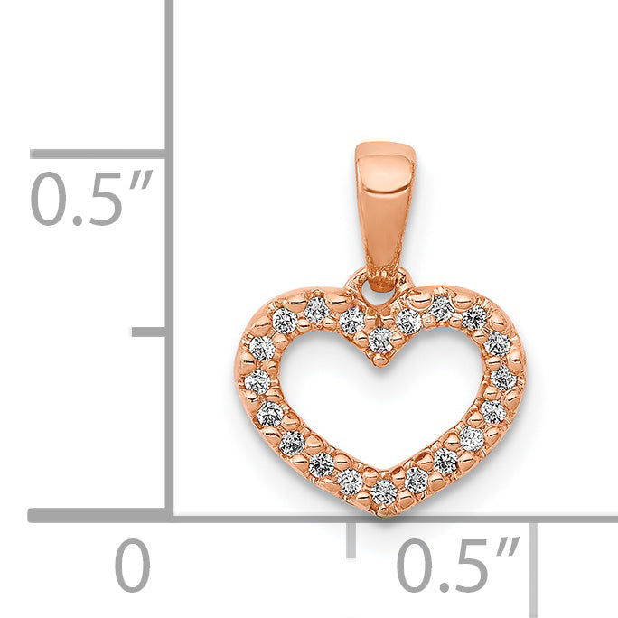 14k Rose Gold .03ct. Diamond Heart Pendant