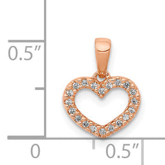 14k Rose Gold .03ct. Diamond Heart Pendant