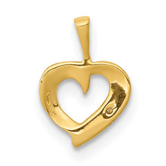 10K .01ct. Diamond Heart Pendant