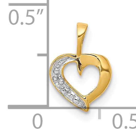 10K .01ct. Diamond Heart Pendant