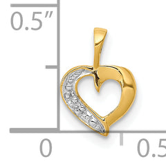 10K .01ct. Diamond Heart Pendant