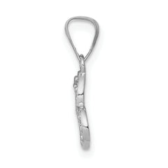 10K White Gold .01ct. Diamond Heart Pendant