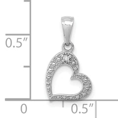 10K White Gold .01ct. Diamond Heart Pendant