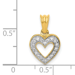 14k Diamond Heart Pendant