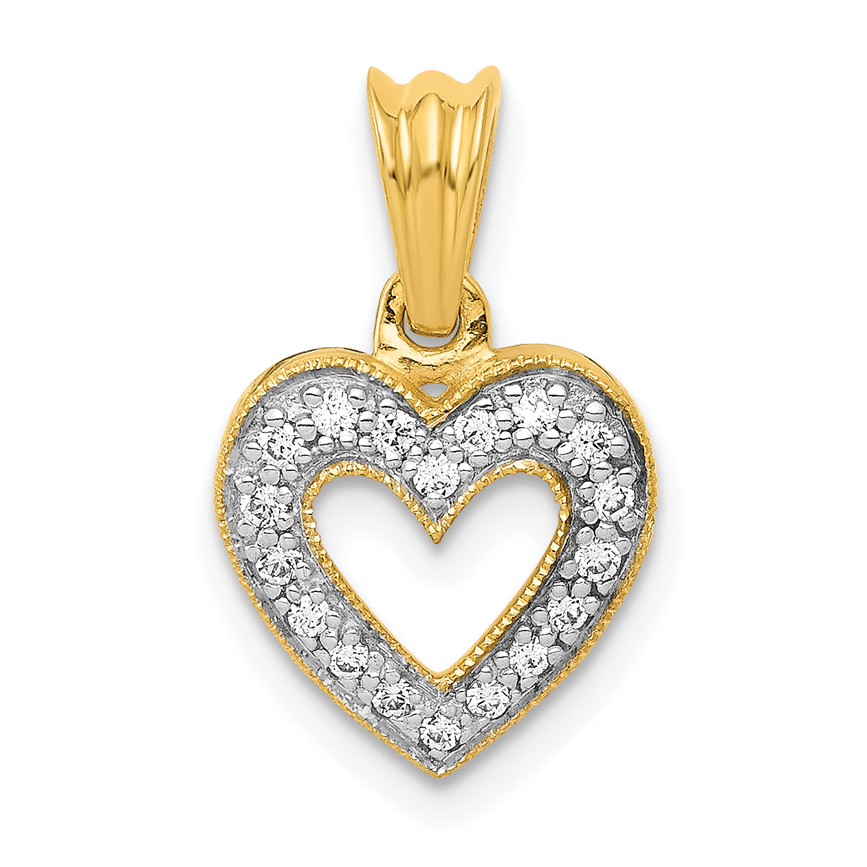 14k Diamond Heart Pendant