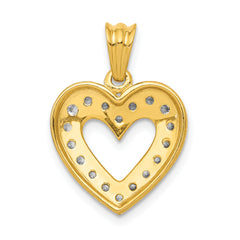 14k 1/4ct. Diamond Heart Pendant