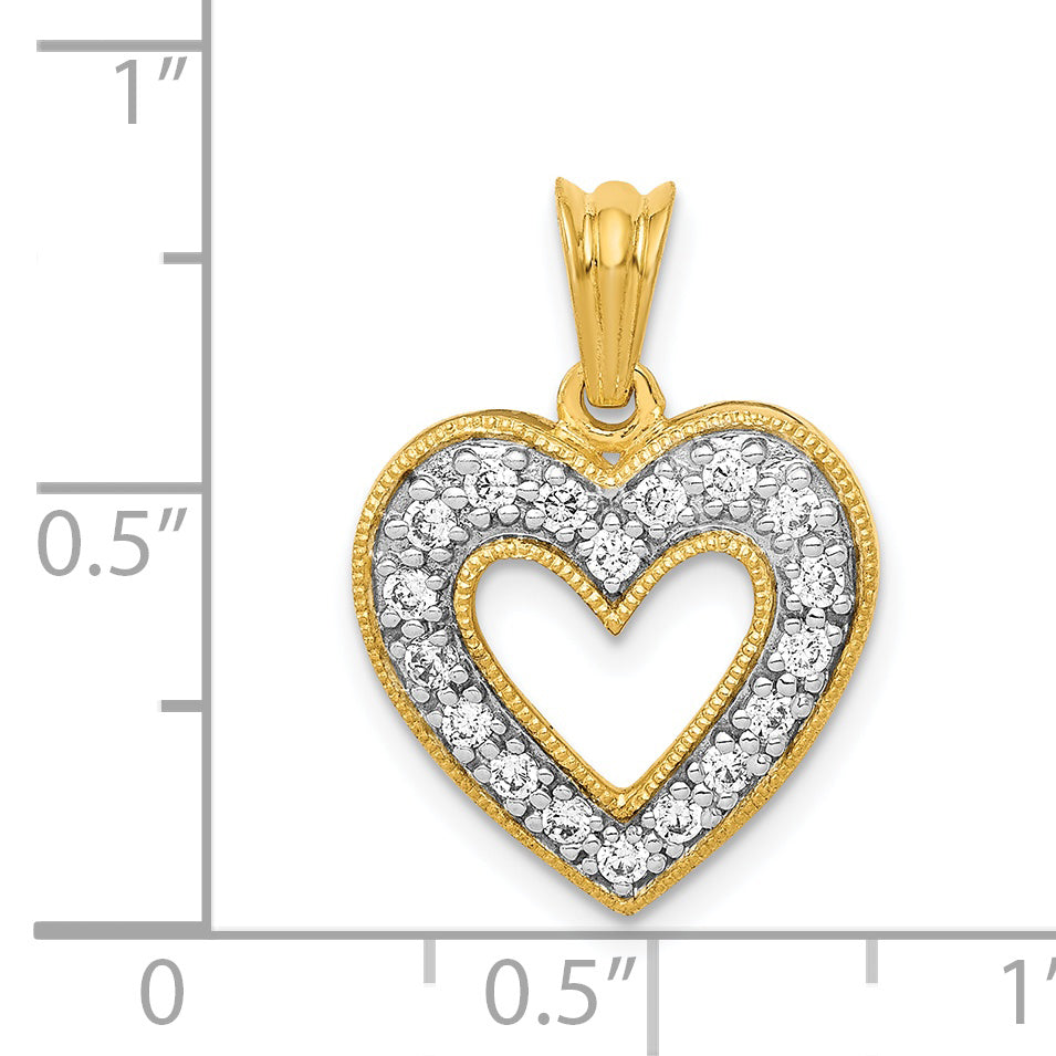 14k 1/4ct. Diamond Heart Pendant