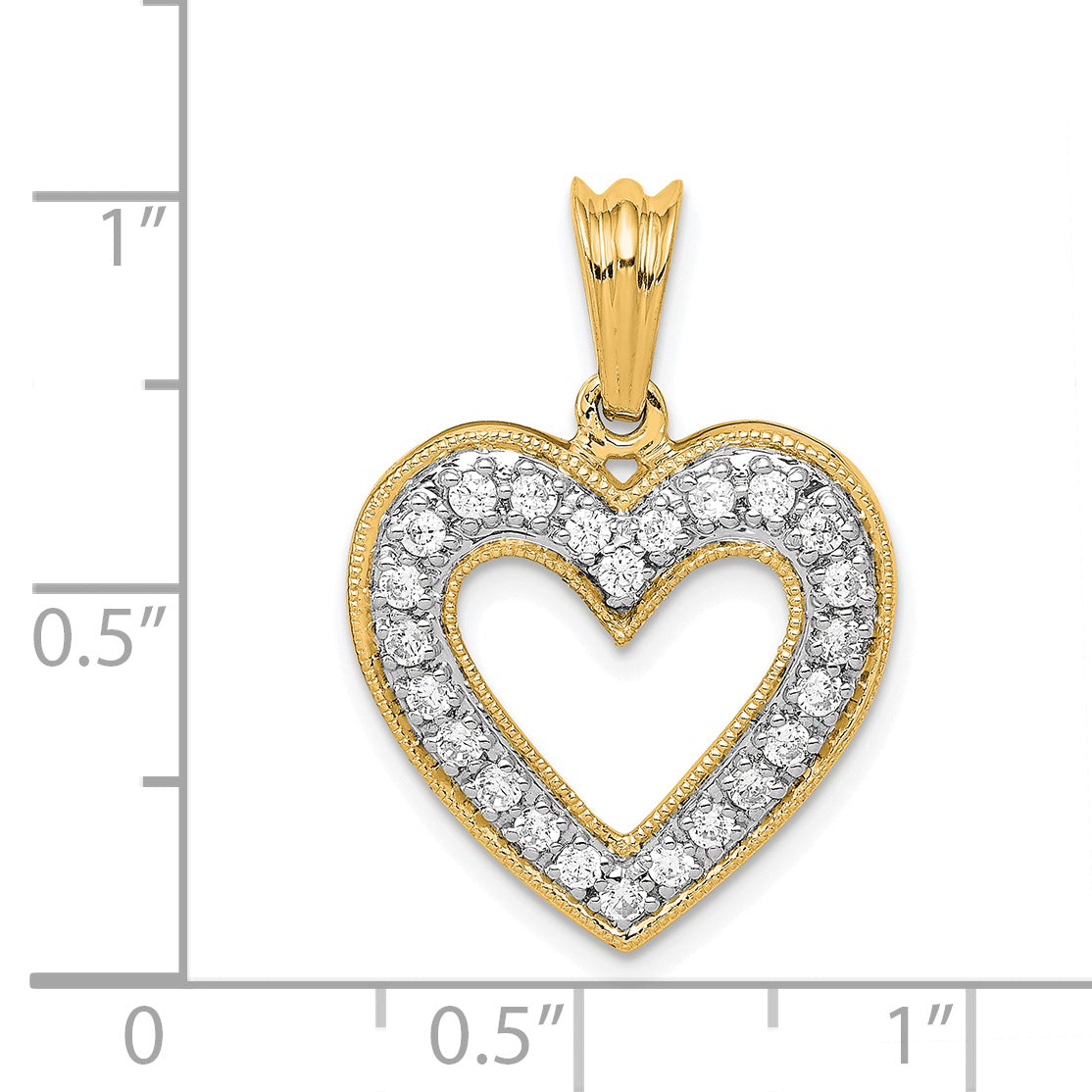 14k 1/3ct. Diamond Heart Pendant