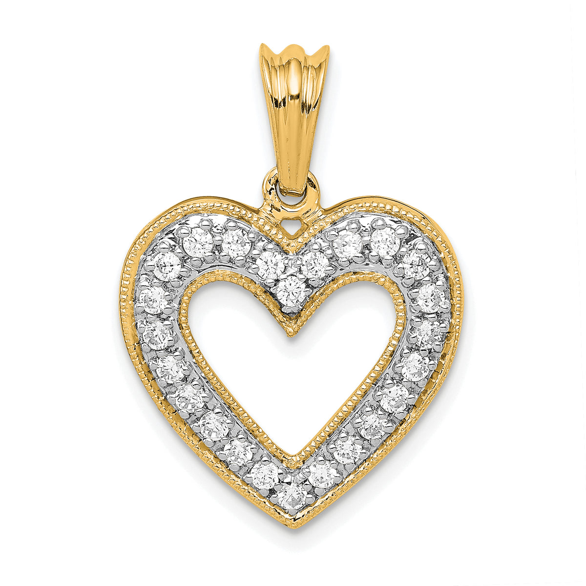 14k 1/3ct. Diamond Heart Pendant