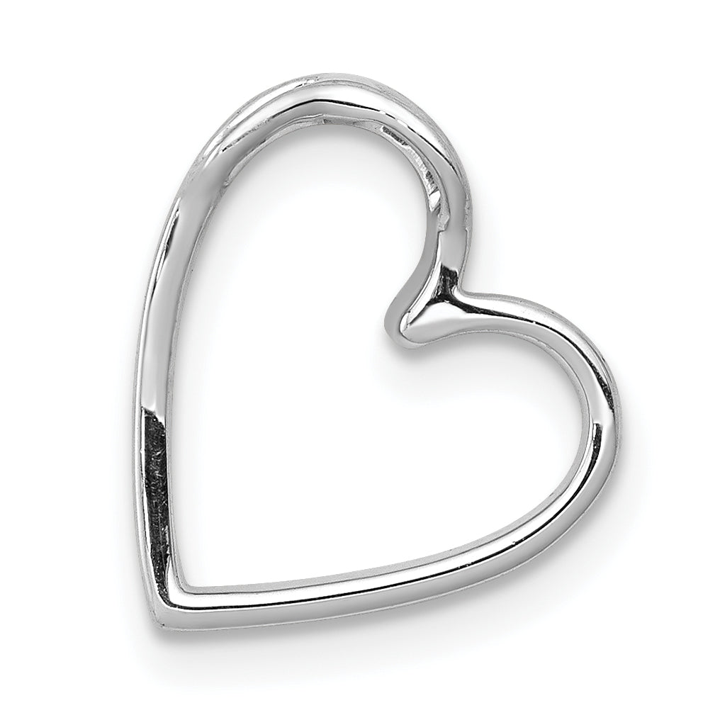 10K White Gold 1/10ct. Diamond Vintage Heart Chain Slide