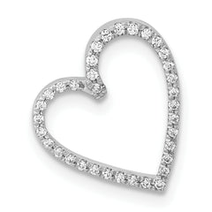 10K White Gold 1/10ct. Diamond Vintage Heart Chain Slide