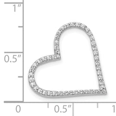 14k White Gold 1/6ct. Diamond Heart Chain Slide