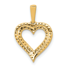 14k 1/4ct. Diamond 2-row Heart Pendant