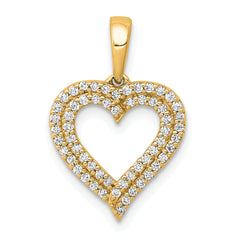 14k 1/4ct. Diamond 2-row Heart Pendant