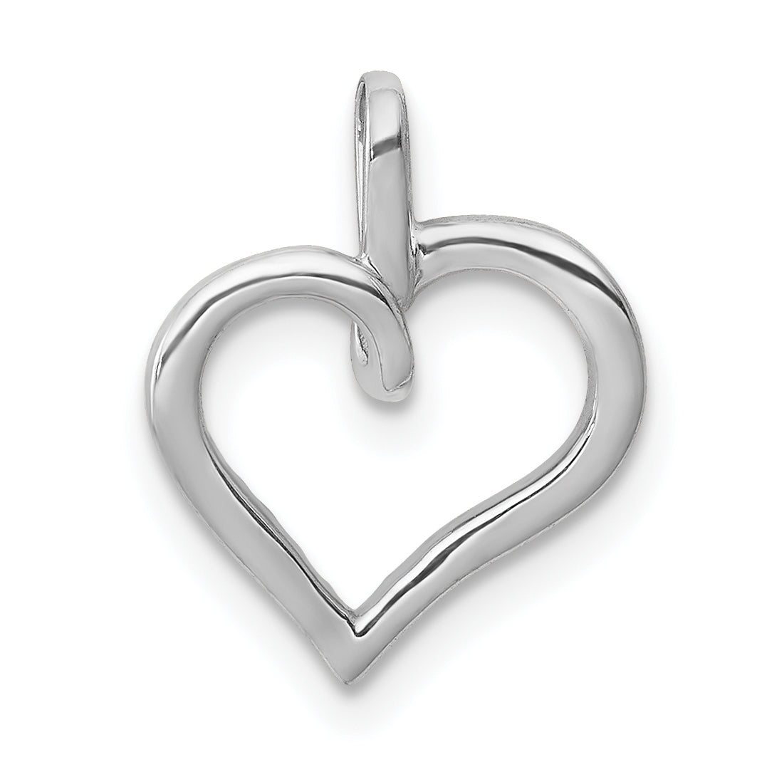 10K White Gold 1/20ct. Diamond Heart Pendant