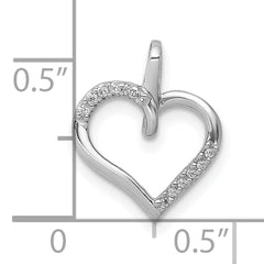 10K White Gold 1/20ct. Diamond Heart Pendant