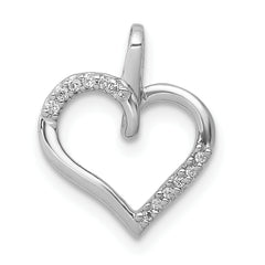 10K White Gold 1/20ct. Diamond Heart Pendant