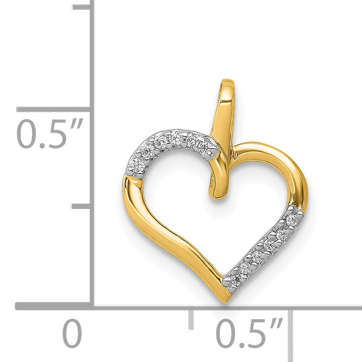 14k Diamond Heart Pendant