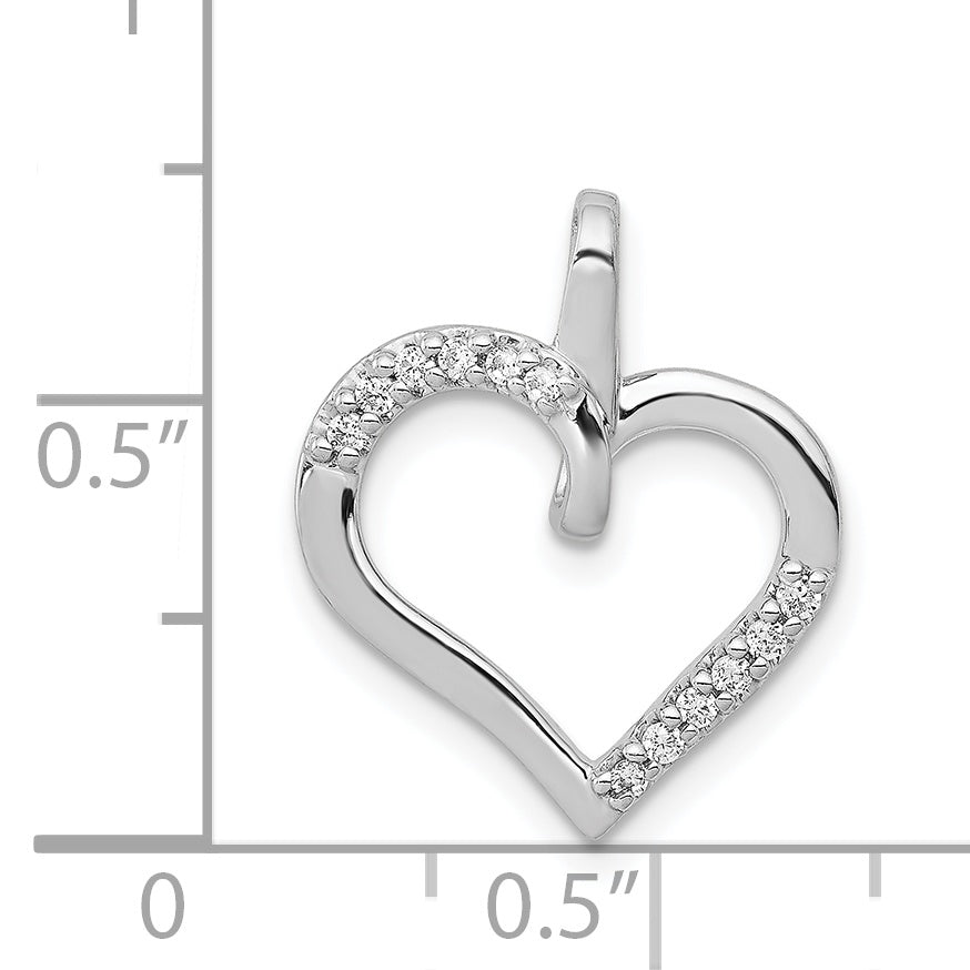 14k White Gold 1/10ct. Diamond Heart Pendant