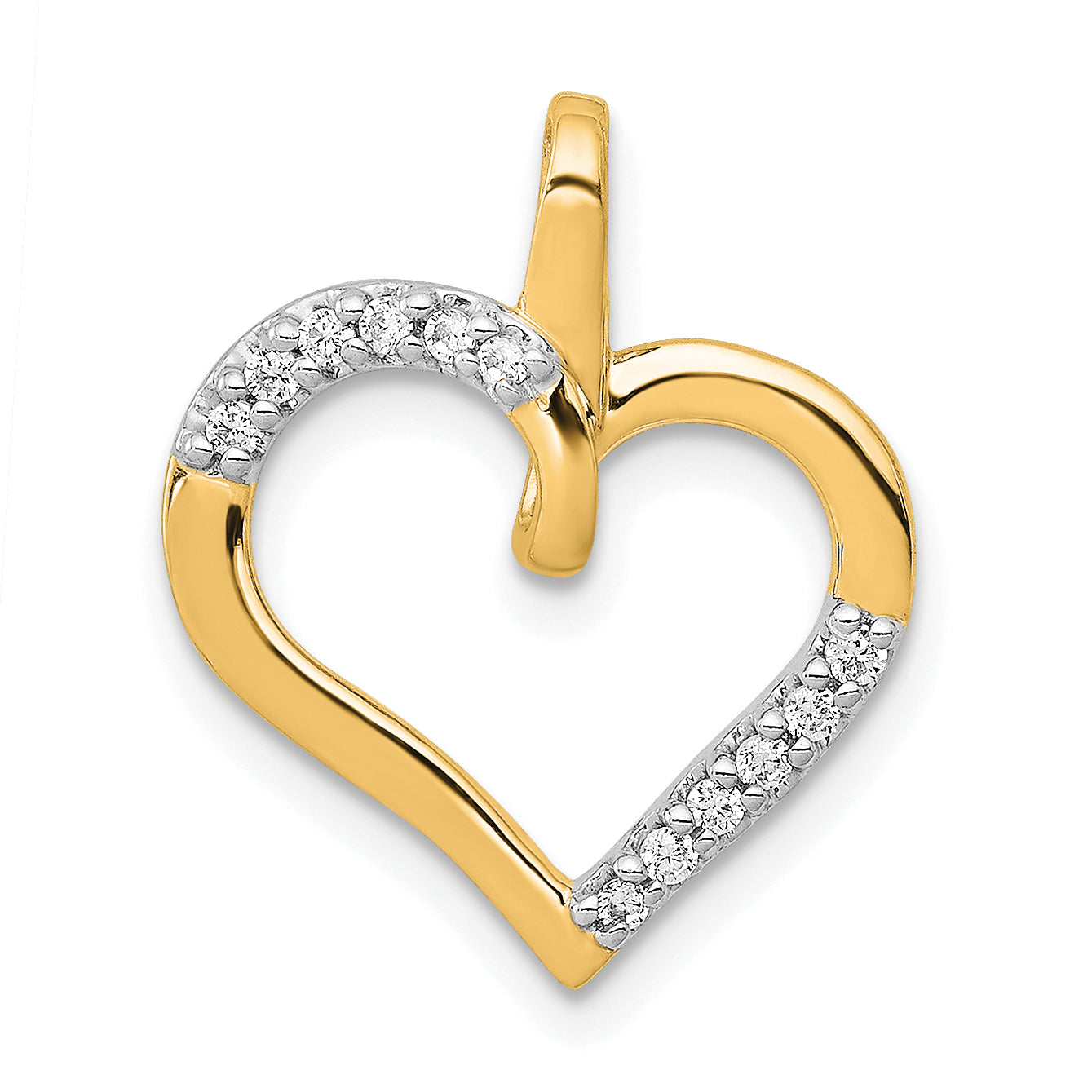 14k 1/10ct. Diamond Heart Pendant