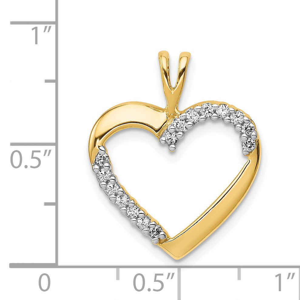 14k 1/6ct. Diamond Heart Pendant