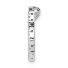 14k White Gold 1/5ct. Diamond Curved Heart Chain Slide