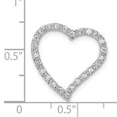 14k White Gold 1/5ct. Diamond Curved Heart Chain Slide