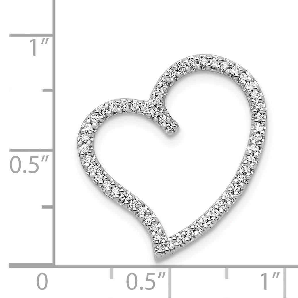 14k White Gold 1/4ct. Diamond Heart Chain Slide