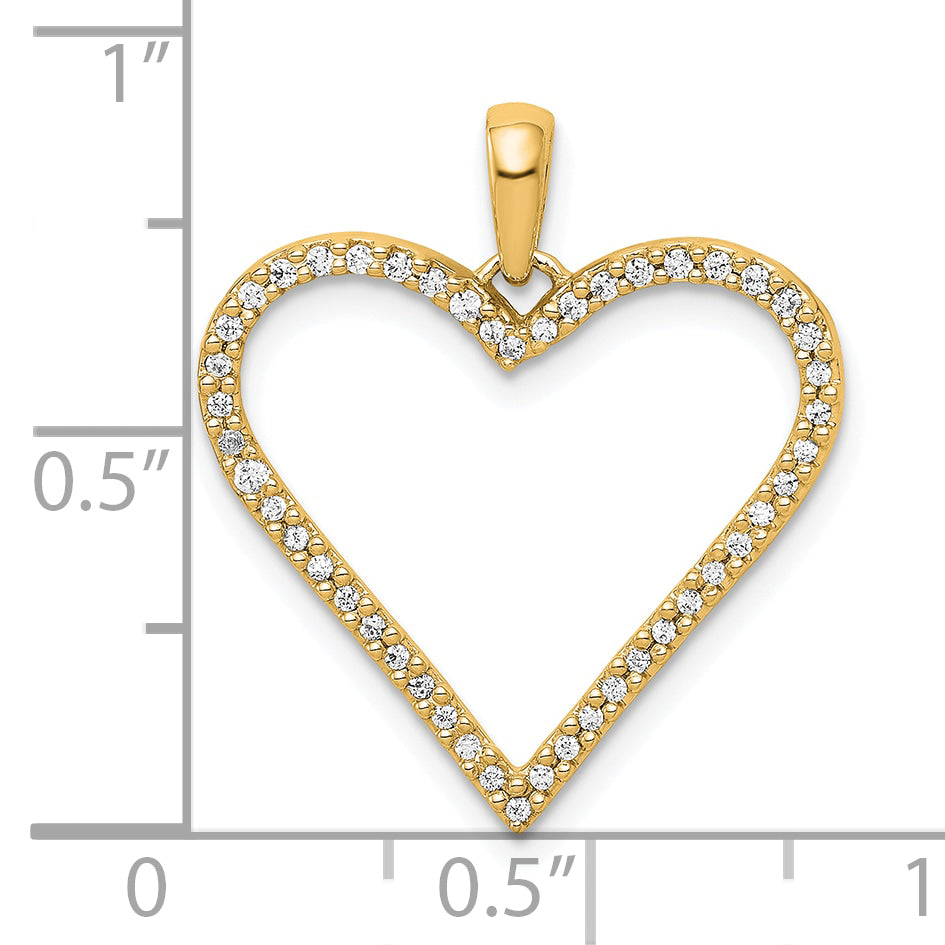 14k 1/6ct. Diamond Heart Pendant