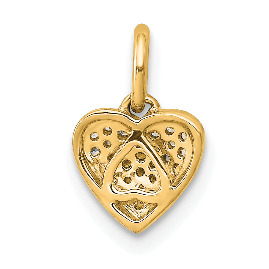 14k 1/10ct. Diamond Heart Pendant