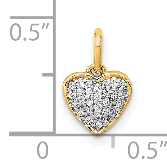 14k 1/10ct. Diamond Heart Pendant