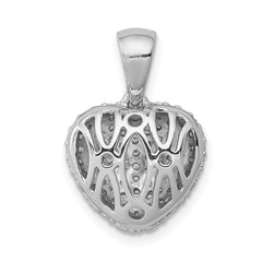 14k White Gold 3/8ct. Diamond Heart Pendant