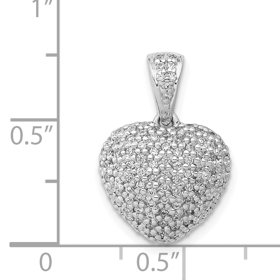 14k White Gold 3/8ct. Diamond Heart Pendant