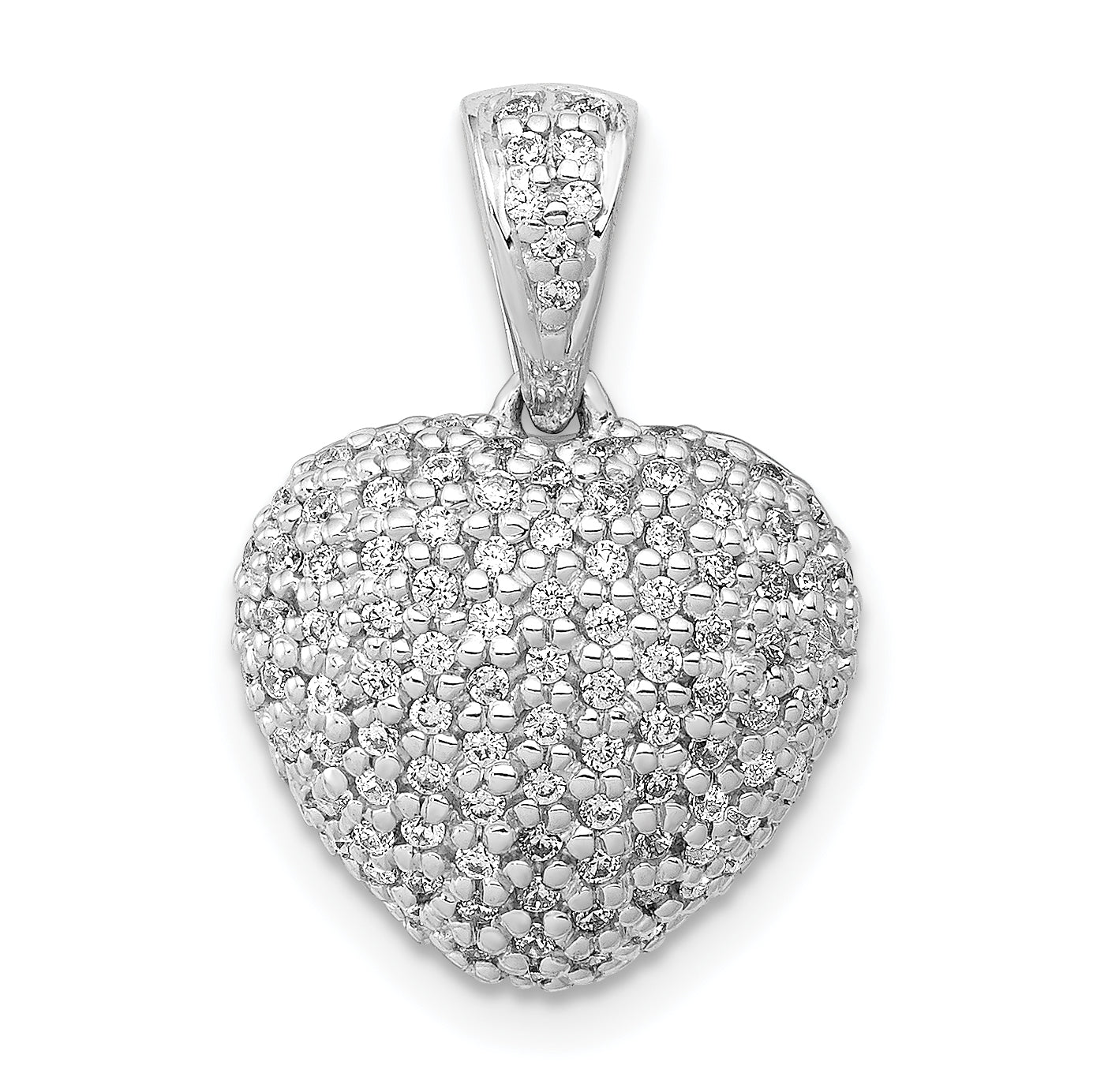 14k White Gold 3/8ct. Diamond Heart Pendant