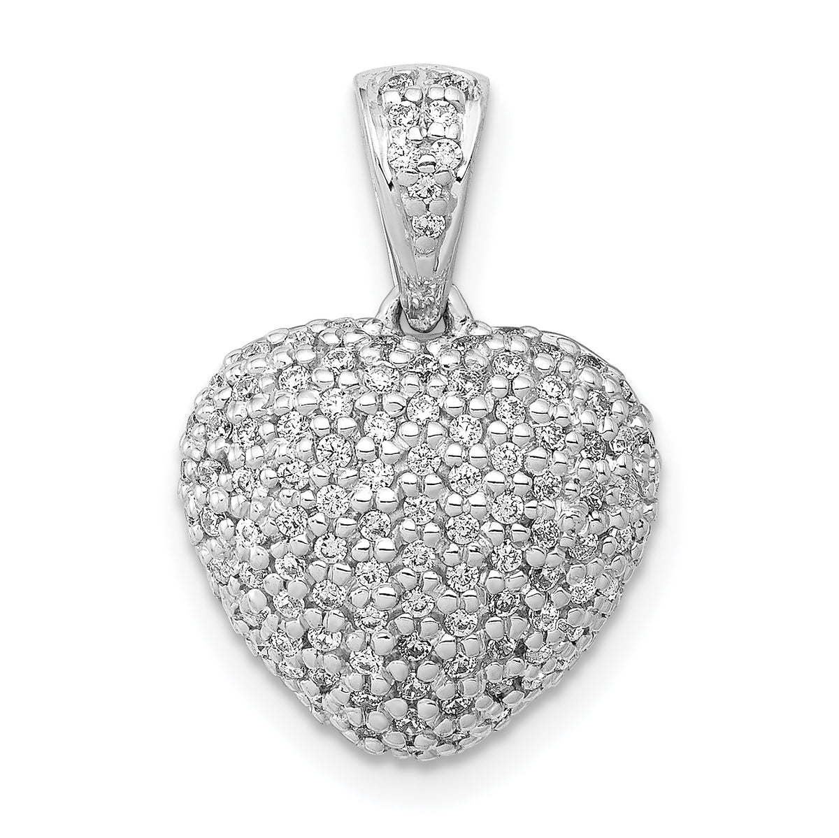 14k White Gold 3/8ct. Diamond Heart Pendant