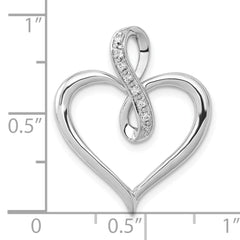 10k White Gold 1/20ct. Diamond Heart and Infinity Pendant