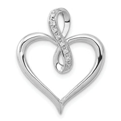 10k White Gold 1/20ct. Diamond Heart and Infinity Pendant