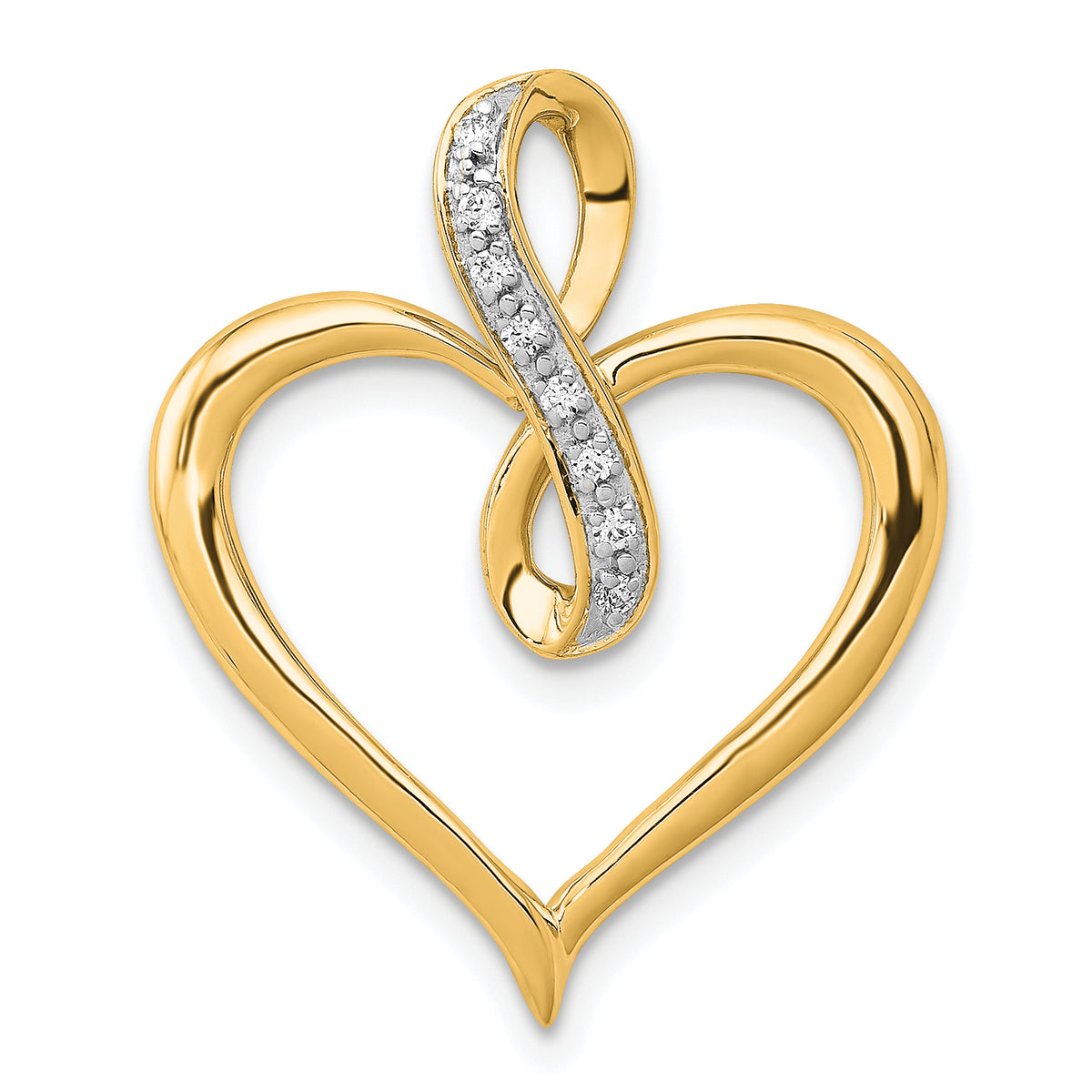 14k 1/20ct. Diamond Heart and Infinity Pendant